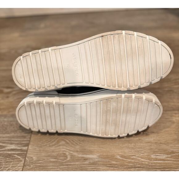 JSlides Womens Nila Sneaker Boot Size 10M Black Suede Zip High Top Shoe Platform - Picture 3 of 4